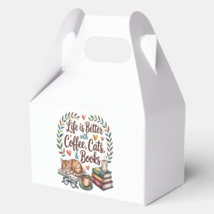 Das Leben ist besser mit Kaffee Katzen Büchern Geschenkschachtel