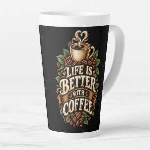 Das Leben ist besser mit Kaffee Vintage-Kaffee-Lie Milchtasse