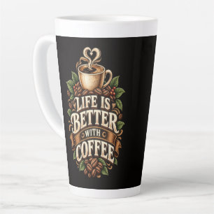 Das Leben ist besser mit Kaffee Vintage-Kaffeelieb Milchtasse
