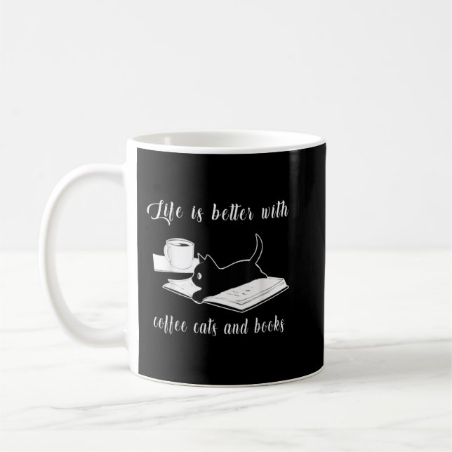 Das Leben ist besser mit Kaffeekästen und -büchern Kaffeetasse (Links)