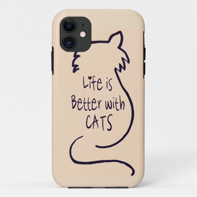 Das Leben ist besser mit Katzen Case-Mate iPhone Hülle (Rückseite)
