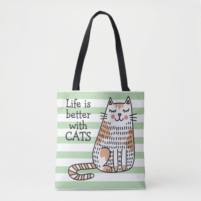 Das Leben ist besser mit Katzen Doodle (Vorderseite)