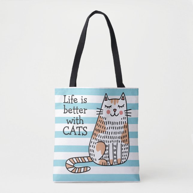 Das Leben ist besser mit Katzen Doodle (Vorderseite)