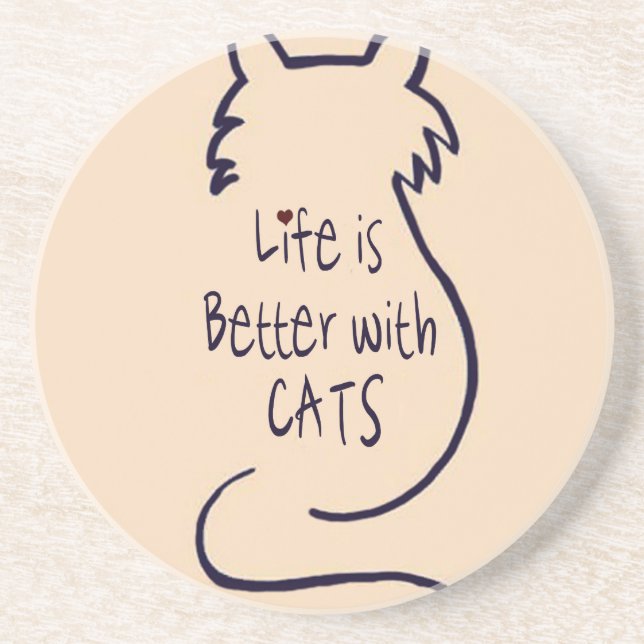 Das Leben ist besser mit Katzen Getränkeuntersetzer (Vorne)