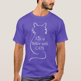 Das Leben ist besser mit Katzen Shirt Geschenk