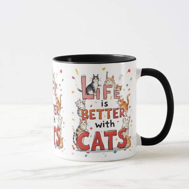 Das Leben ist besser mit Katzen Tasse (Rechts)