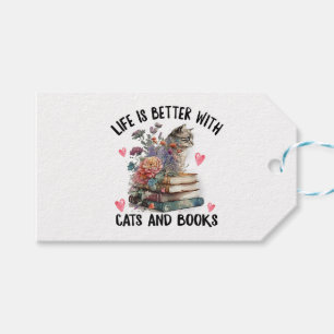 Das Leben ist besser mit Katzen und Büchern Lustig Geschenkanhänger