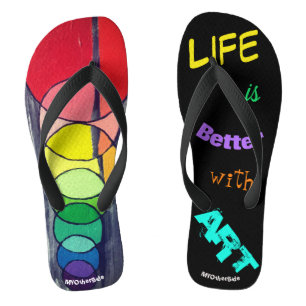 Das Leben ist besser mit Kunst Flip Flops