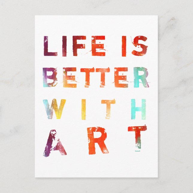 Das Leben ist besser mit Kunst Postkarte (Vorderseite)
