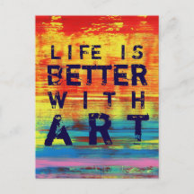 Das Leben ist besser mit Kunst - Rote Gelbe Abstra