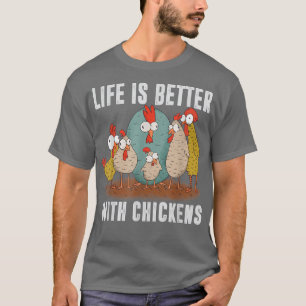 Das Leben ist besser mit lustigem Bauer und Chic v T-Shirt