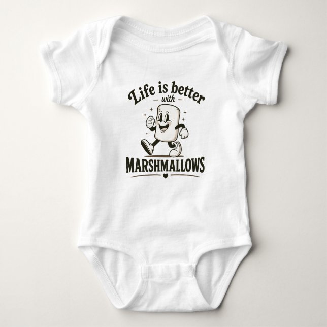 Das Leben ist besser mit Marshmallows Baby Strampler (Vorderseite)