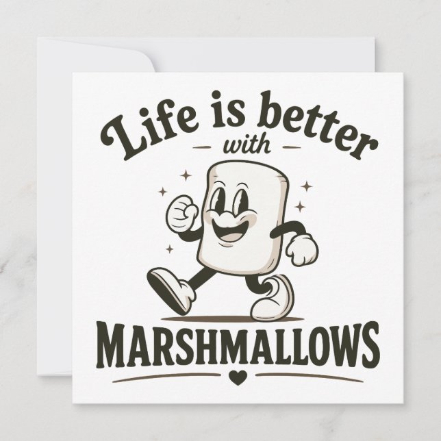 Das Leben ist besser mit Marshmallows Einladung (Vorderseite)