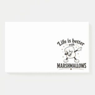 Das Leben ist besser mit Marshmallows Post-it Klebezettel