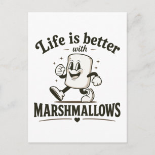Das Leben ist besser mit Marshmallows Postkarte