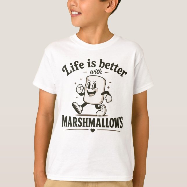 Das Leben ist besser mit Marshmallows T-Shirt (Vorderseite)