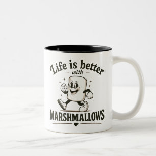 Das Leben ist besser mit Marshmallows Zweifarbige Tasse