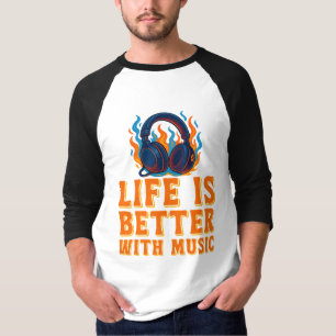 Das Leben ist besser mit Musik, Kopfhörer Grafik T-Shirt