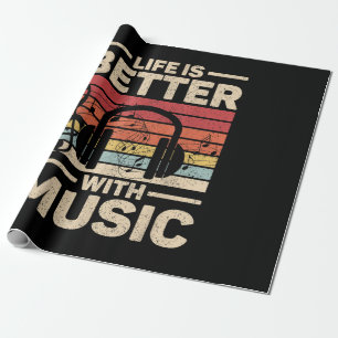 Das Leben ist besser mit Musik Liebhaber Musiker O Geschenkpapier