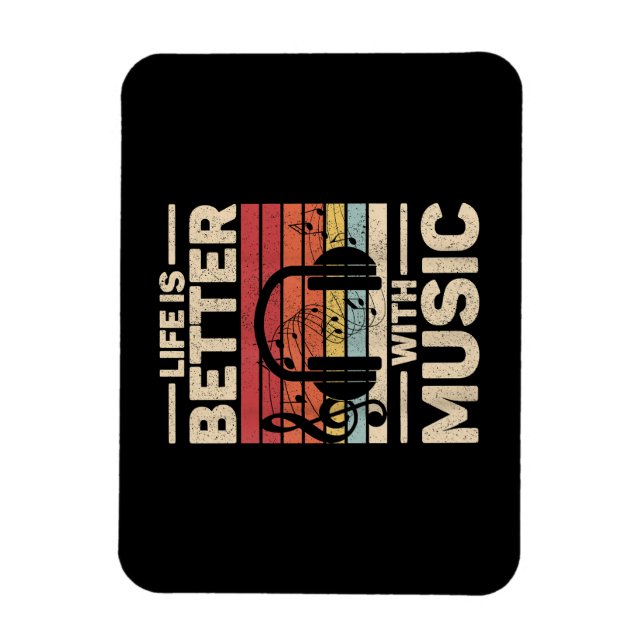 Das Leben ist besser mit Musik Liebhaber Musiker O Magnet (Vertikal)