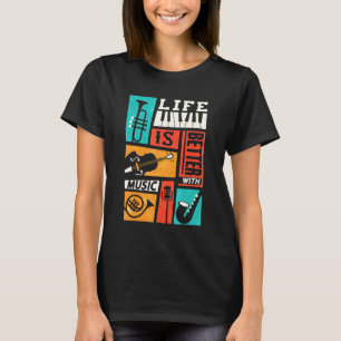 Das Leben ist besser mit Musik Retro Musik Männer T-Shirt
