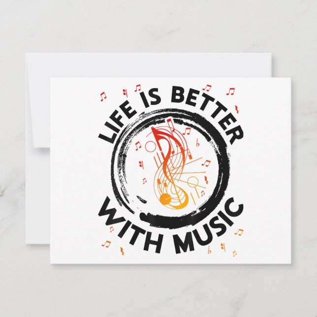 Das Leben ist besser mit Musiknoten Musician Music (Vorderseite)