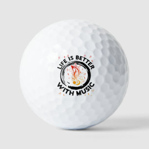 Das Leben ist besser mit Musiknoten Musician Music Golfball