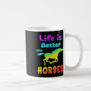 Das Leben ist besser mit Pferderennen Reitshow J Kaffeetasse