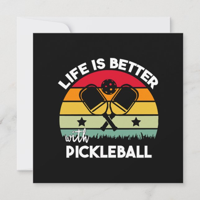 Das Leben ist besser mit Pickleball Einladung (Vorderseite)