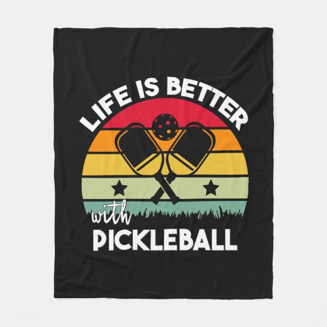 Das Leben ist besser mit Pickleball Fleecedecke (Vorderseite)