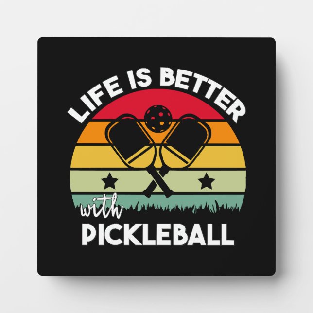 Das Leben ist besser mit Pickleball Fotoplatte (Vorderseite)