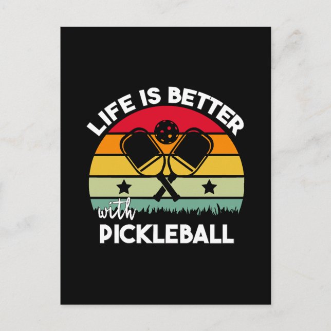 Das Leben ist besser mit Pickleball Postkarte (Vorderseite)