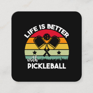 Das Leben ist besser mit Pickleball Quadratische Visitenkarte