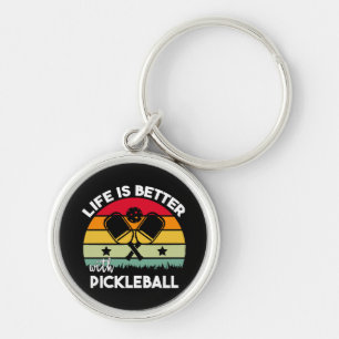 Das Leben ist besser mit Pickleball Schlüsselanhänger