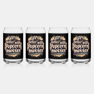 Das Leben ist besser mit Popcorn & Movies Retro-De Dosenglas
