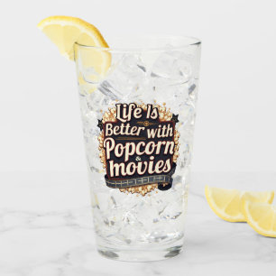 Das Leben ist besser mit Popcorn & Movies Retro-De Glas