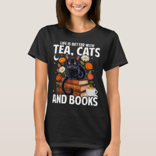 Das Leben ist besser mit Teekatzen und Büchern lus T-Shirt