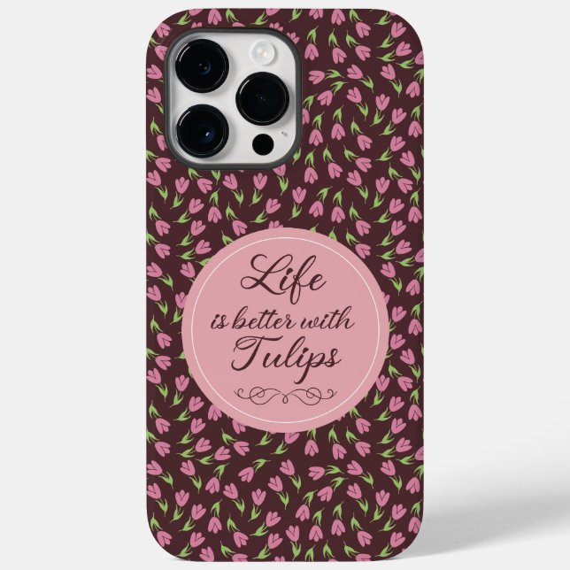 Das Leben ist besser mit Tulips - Muster Case-Mate iPhone Hülle (Rückseite)