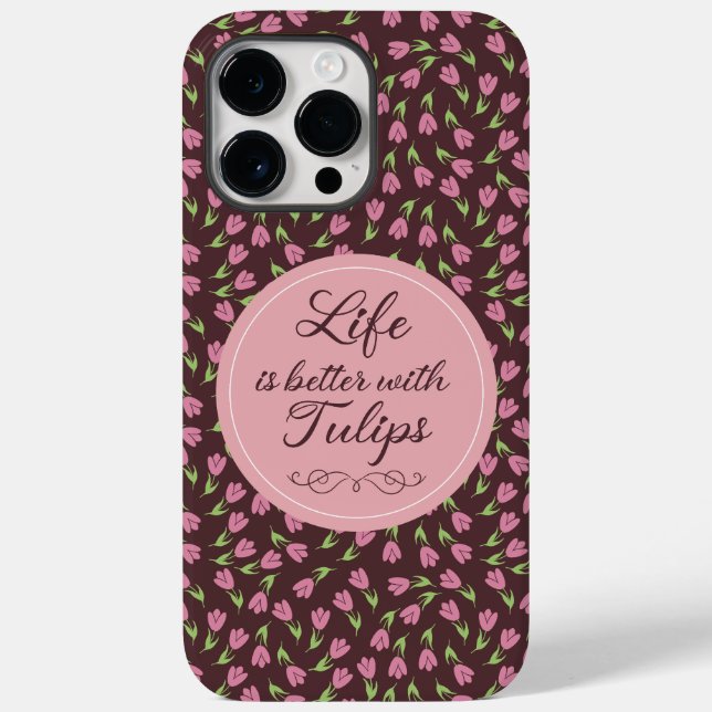 Das Leben ist besser mit Tulips - Muster Case-Mate iPhone Hülle (Rückseite)