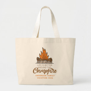 Das Leben ist besser rund um die Campingtasche Jumbo Stoffbeutel