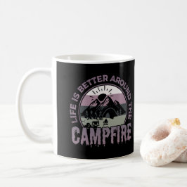 Das Leben ist besser um das Campfire Camping Gesch Kaffeetasse