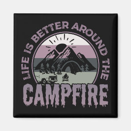 Das Leben ist besser um das Campfire Camping Gesch Magnet