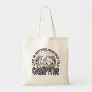 Das Leben ist besser um das Campfire Camping Gesch Tragetasche