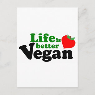 Das Leben ist besser Vegan Postkarte