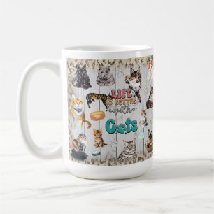 Das Leben ist besser, wenn Katzen personalisiert w Kaffeetasse