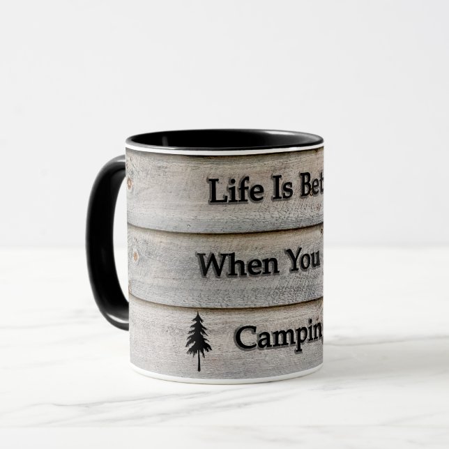 Das Leben ist besser, wenn man Camping ist Tasse (Vorderseite Links)