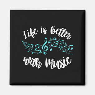 Das Leben ist besser, wenn Musiker Zitat Clef noti Magnet