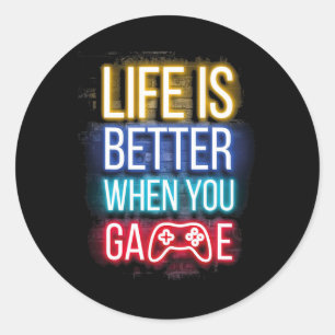 Das Leben ist besser, wenn U Game Controller Video Runder Aufkleber