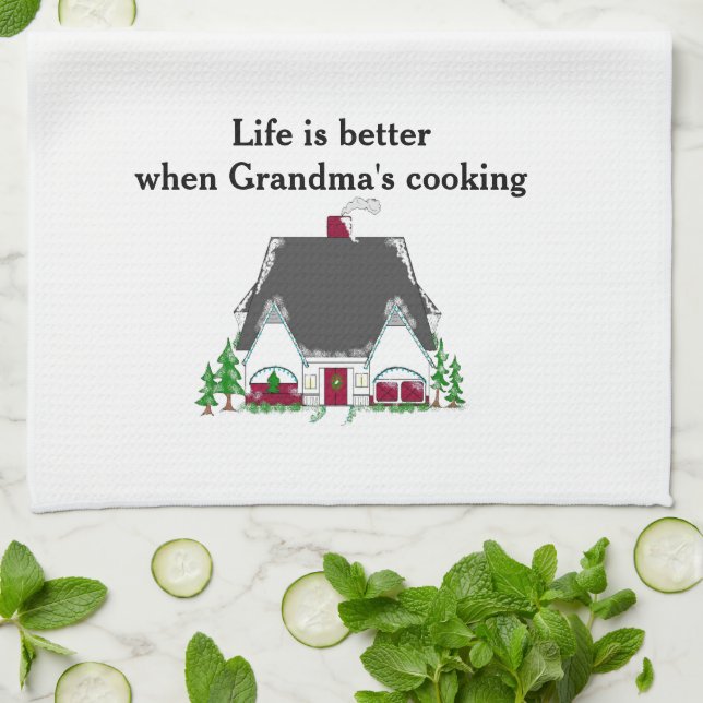 Das Leben ist besser, wenn Weihnachten kocht Geschirrtuch (Gefaltet)