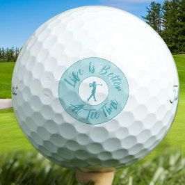 Das Leben ist besser zur Tee-Zeit Lustiges Teal-Ge Golfball